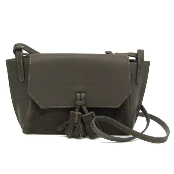 Longchamp Penelope Khaki Leather Shoulder Bag (Pre-Owned) - Picture 1 of 12